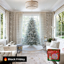 Árvore Queen Flock com Neve [ + LED DE BRINDE ]