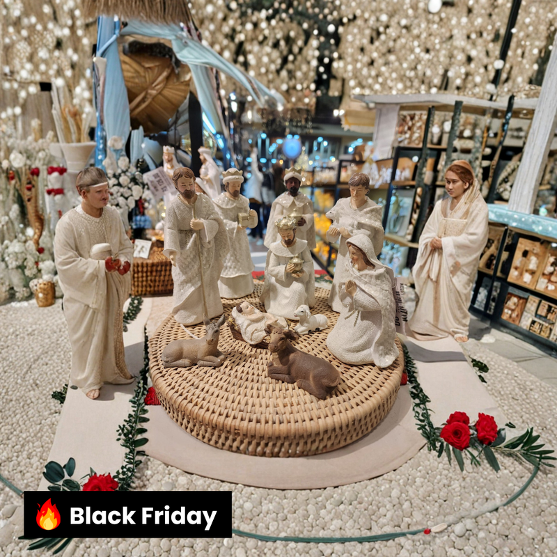 PRESÉPIO EM RESINA NATURAL 9 PÇS