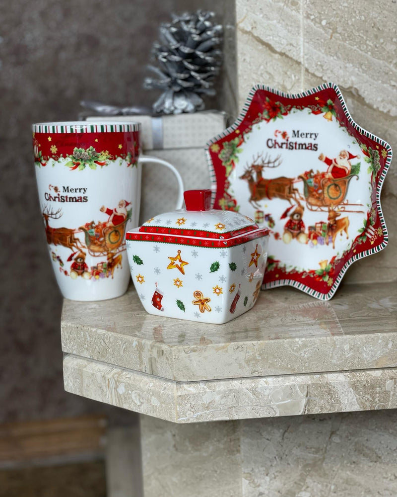 Kit Porcelana Natalina Mini – 3 Peças