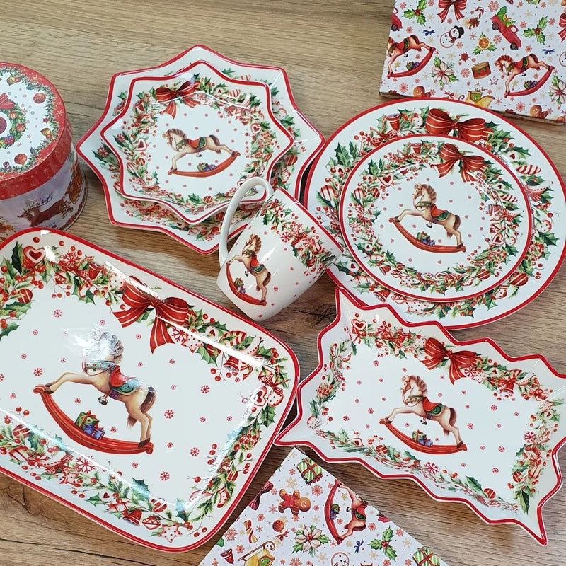 Kit Porcelana Natalina Elegance – 9 Peças